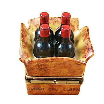 Crate of 4 Wine Bottles Limoges Box - Limoges Box Boutique