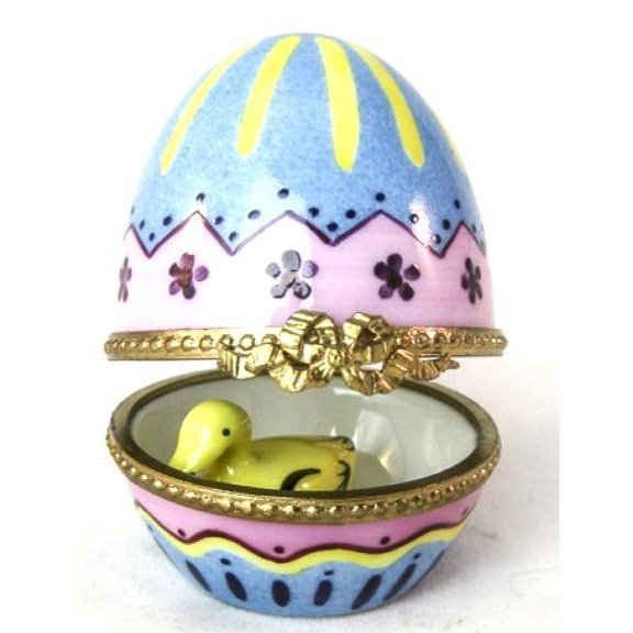 Colorful Easter egg with a cute duck design, available for fast shipping