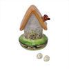 Floral Birdhouse with Cardinal, Bird & Removable - Limoges Box Boutique