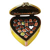Gold Heart w Pink Bow & Chocolates with Love Porcelain es