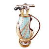Convenient golf bag with six clubs that can be easily detached for storage