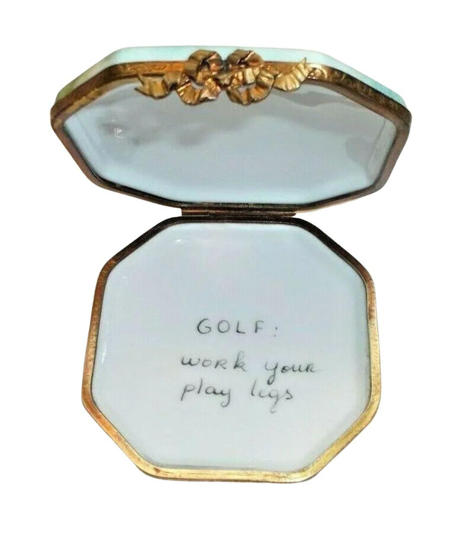 Golfer w Duck Golfing Box Playing Sports Limoges Box Figurine - Limoges Box Boutique