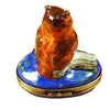 Great Owl on Blue Base Limoges Box - Limoges Box Boutique