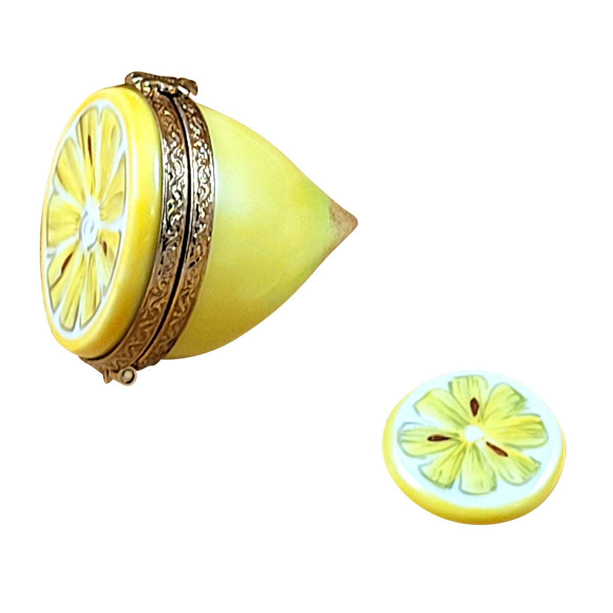 Half lemon with removable slice