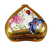 Heart Butterfly On Gold Base Limoges Trinket Box - Limoges Box Boutique