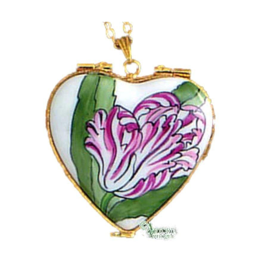 Heart Pendant: Tulip Limoges Trinket Box - Limoges Box Boutique