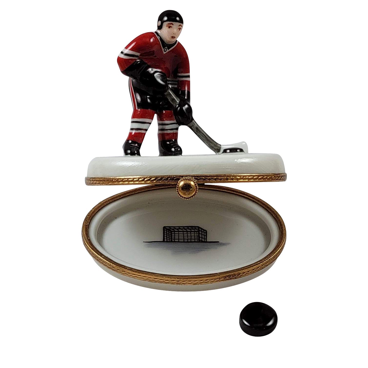 Hockey Player with Removable Puck - Fun Toy for Kids - Limoges Box