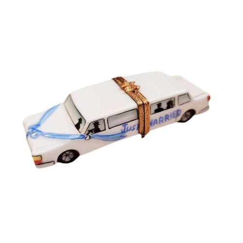 Just-Married Wedding Limousine Car No. 1 of 750 Limoges Box Figurine - Limoges Box Boutique