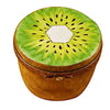 Sliced kiwi with vibrant green color and small edible black seeds