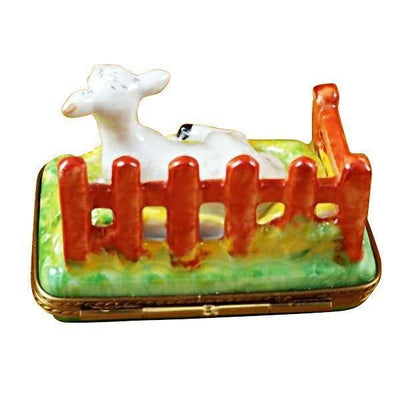 Lamb by Fence Limoges Box - Limoges Box Boutique