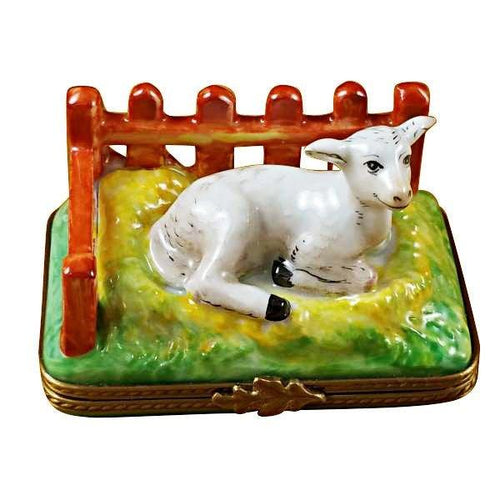 Lamb by Fence Limoges Box - Limoges Box Boutique