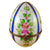 Large Blue Striped Limoges Porcelain Egg with Flowers Trinket Box - Limoges Box Boutique