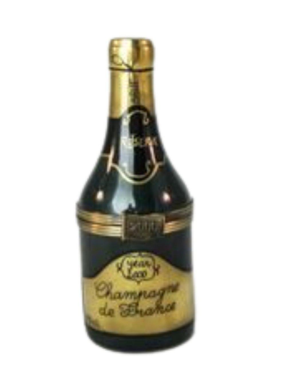 Large Champagne Bottle - RARE and RETIRED Porcelain Limoges Trinket Box - Limoges Box Boutique