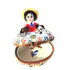 Large French Lad w Puppies Limoges Box Figurine - Limoges Box Boutique