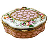 Large Semi Oval Pink/Gold Limoges Box - Limoges Box Boutique