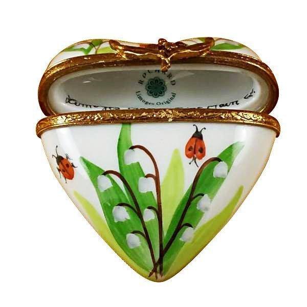Lily of the Valley Heart Limoges Trinket Box - Limoges Box Boutique