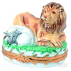Beautifully crafted Lion and Lamb figurine, representing the unity of Jewish and Christian faiths, symbolizing peace and harmony