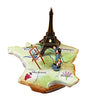 France Map with Monet & Eiffel Tower Art