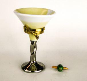 Martini Glass Olive - RARE and RETIRED Porcelain Limoges Trinket Box - Limoges Box Boutique