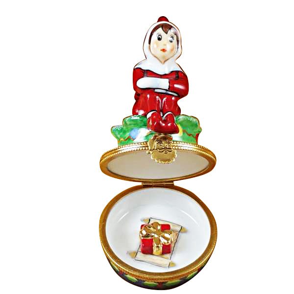 Merry Christmas Elf With Package - Merry Porcelain es
