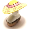 Exquisite hand-painted Limoges box with a yellow hat