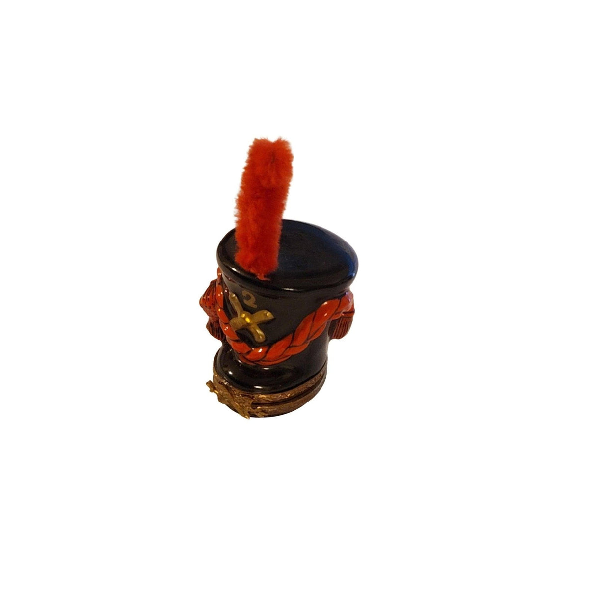 Military French Imperial Guard Soldier Hat Napoleon Black Limoges Box Figurine - Limoges Box Boutique