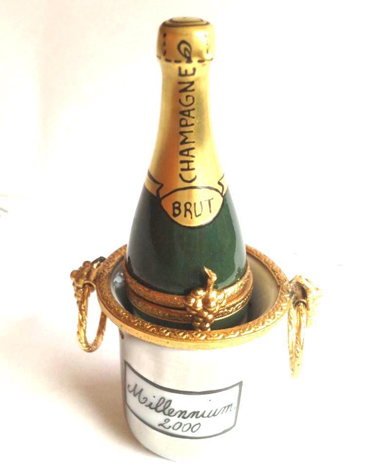 Millenium Bucket of Champagne - Made by Artoria for Sinclair Limoges Box Figurine - Limoges Box Boutique