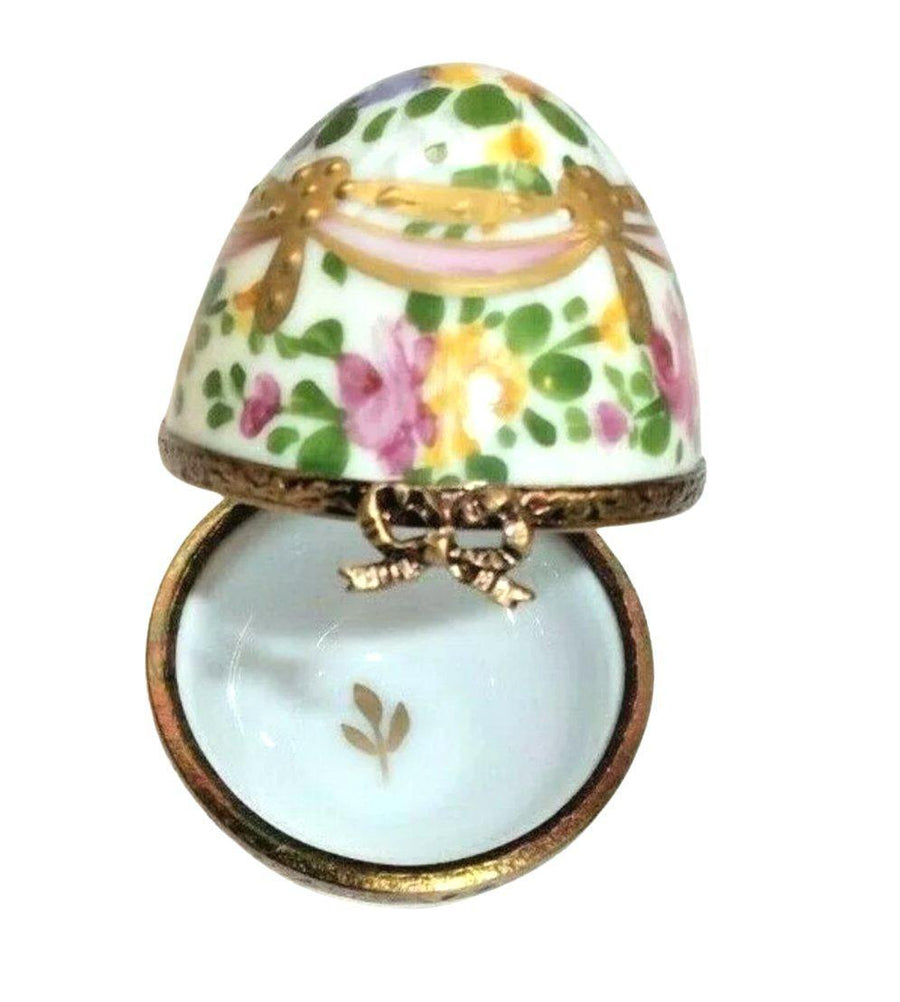 Mini 1.5" Pink Gold Limoges Porcelain Egg Perfume bottle Porcelain Limoges Trinket Box - Limoges Box Boutique
