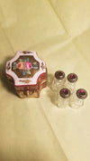 Octagonal Footed Chest w Four Perfume Bottles Chest Retired