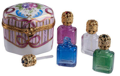 A set of unique and elegant perfume bottles with unconventional shapes