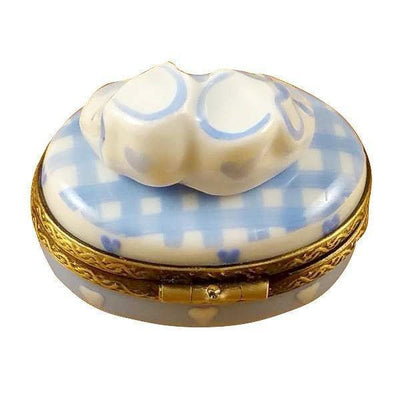 Oval - It's a Boy with Shoes Limoges Box - Limoges Box Boutique