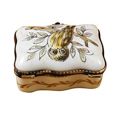 Handcrafted Owl Rectangle Box made of durable wood and finished with a glossy lacquer
