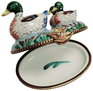 3 Ducks Swimming-bird limoges boxes-CH3S317