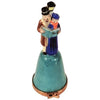Dickens Christmas Carolers on Bell beside Lamp Post English on Bell Limoges Box Figurine - Limoges Box Boutique