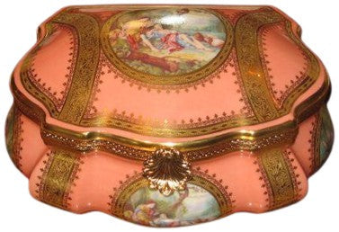 Lt Peach Chest - Louvre -1 of 50 - Penicaud - 9" x 7" x 5" Limoges Box - Limoges Box Boutique