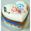 Medium Heart: Flowers Decal Limoges Trinket Box - Limoges Box Boutique