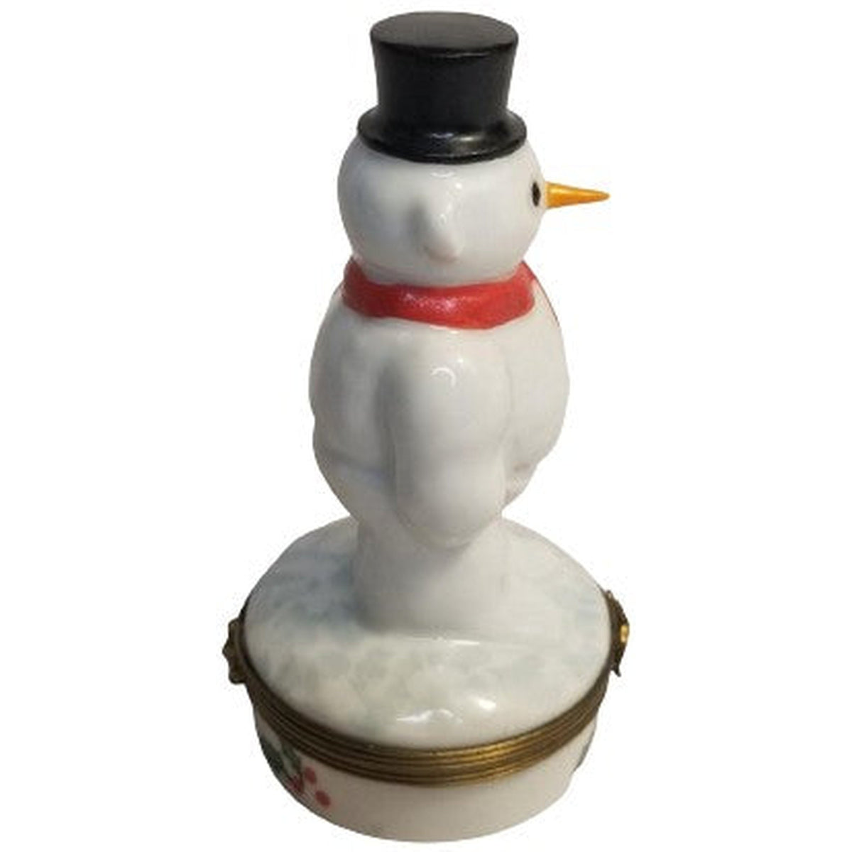 Snowman w Broom Chamart - Limoges Box Boutique