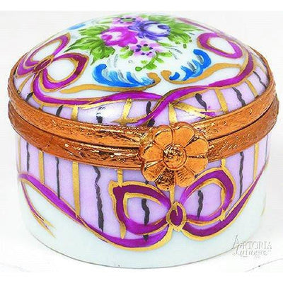 Tiny Round: Recamier Pink Limoges Box - Limoges Box Boutique