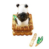 Panda with Removable Bamboo & Green Leaf Branch Limoges Box - Limoges Box Boutique