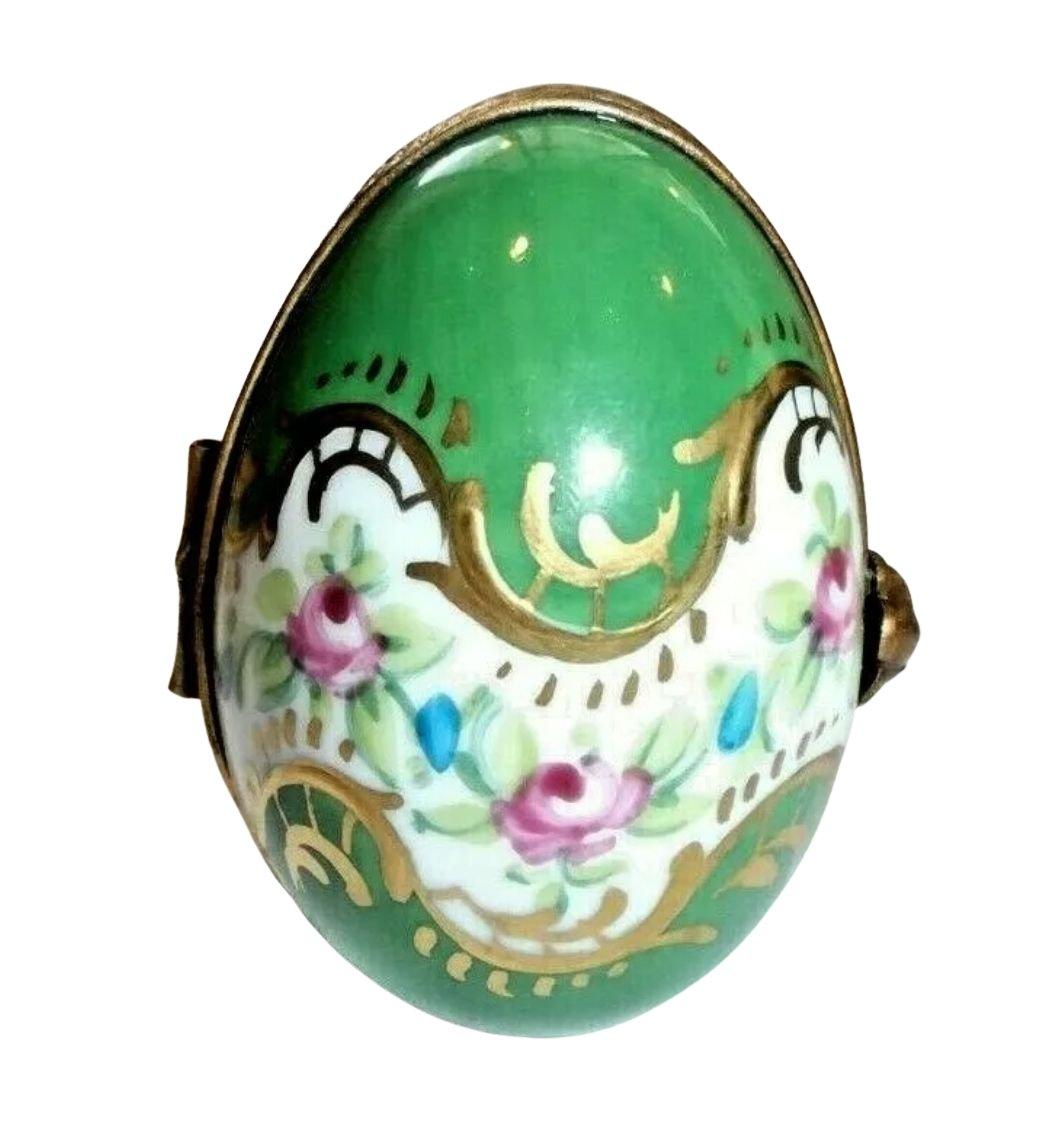 Picture Frame in Green Limoges Porcelain Egg Oval Trinket Box - Limoges Box Boutique