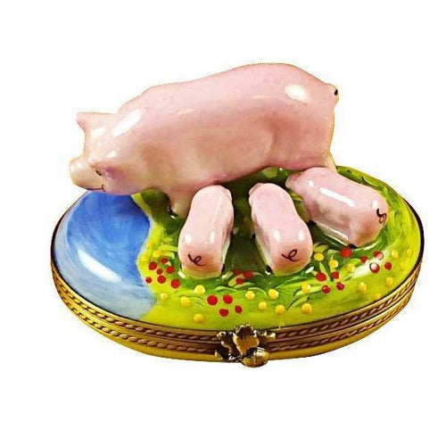 Pig with Three Babies Limoges Box - Limoges Box Boutique