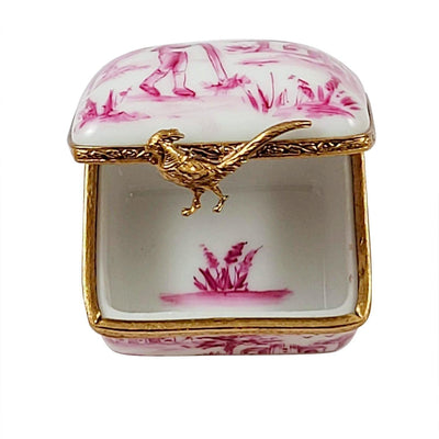 Pink Toile Box Porcelain Limoges Trinket Box - Limoges Box Boutique