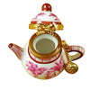 Beautiful Pink Toile Teapot with charming hand-painted details on fine china