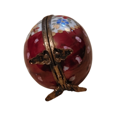 Burgandy Limoges Porcelain Egg Perfume - Limoges Box Boutique