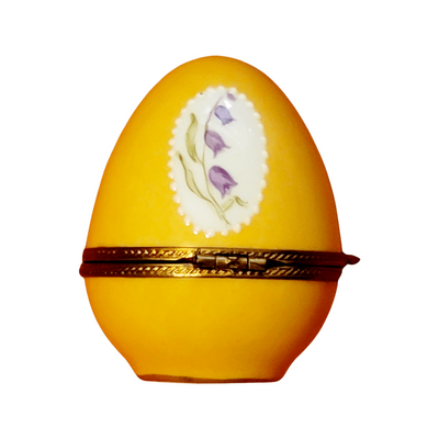 Yellow w Roses Egg S&D - Limoges Box Boutique