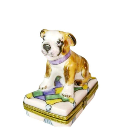 Puppy Dog Porcelain Limoges Trinket Box - Limoges Box Boutique