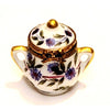 Purple Flowers Pot Canister Urn Tea Chest Porcelain Limoges Trinket Box - Limoges Box Boutique