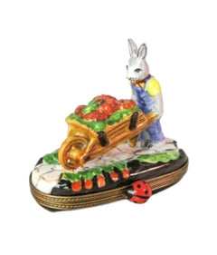 Vintage porcelain Easter on sale bunnies with wheelbarrow