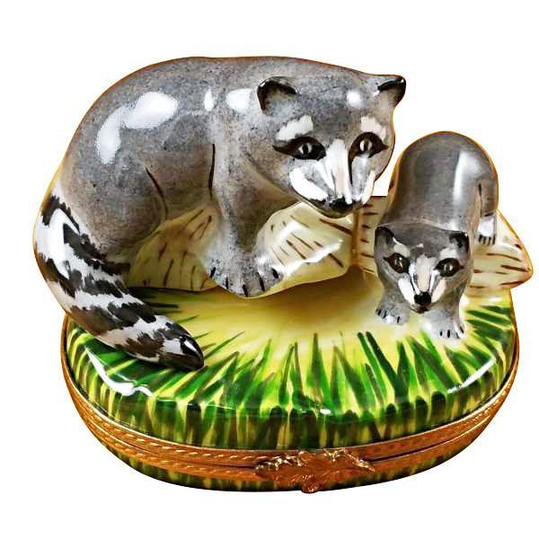 KOALA W BABY LIMOGES BOX AUTHENTIC PORCELAIN FIGURINE FROM FRANCE