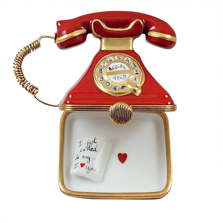 Red Telephone with Called to Say I Love You Limoges Box - Limoges Box Boutique